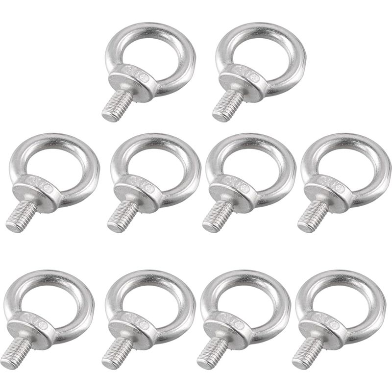 10 Stück Ringbolzen, M6-ösenbolzen, Ösenschrauben, Heberinge Aus Edelstahl 304, Für Schiffsbolzen Und Hebezeuge Im Maschinenbau (m6x10)