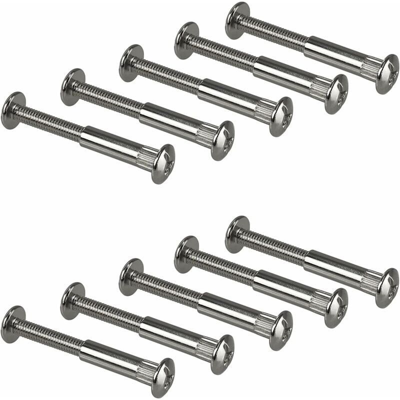 Inhhub Verbindungsschraube, Innensechskantschraube Mit Gewinde, Professionelle Montageschraube, Vernickelter Stahl, Möbelschraube Zum Verbinden Von Möbeln, M6 X 25 Mm