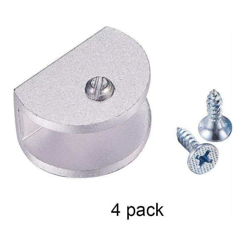 Inhhub Set Mit 4 Verstellbaren Klemmhalterungen Aus Aluminiumlegierung Für 8-12 Mm Dicke Glasböden (halbkreisförmig) - Inhhub