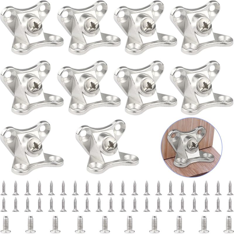 Schmetterlingsförmiger Metallwinkel, Befestigungswinkel, Abnehmbare Winkelverbinder, L-förmiger Eckwinkel Mit Schrauben Für Tische, Stühle Und Holzmöbel (10 Stück)