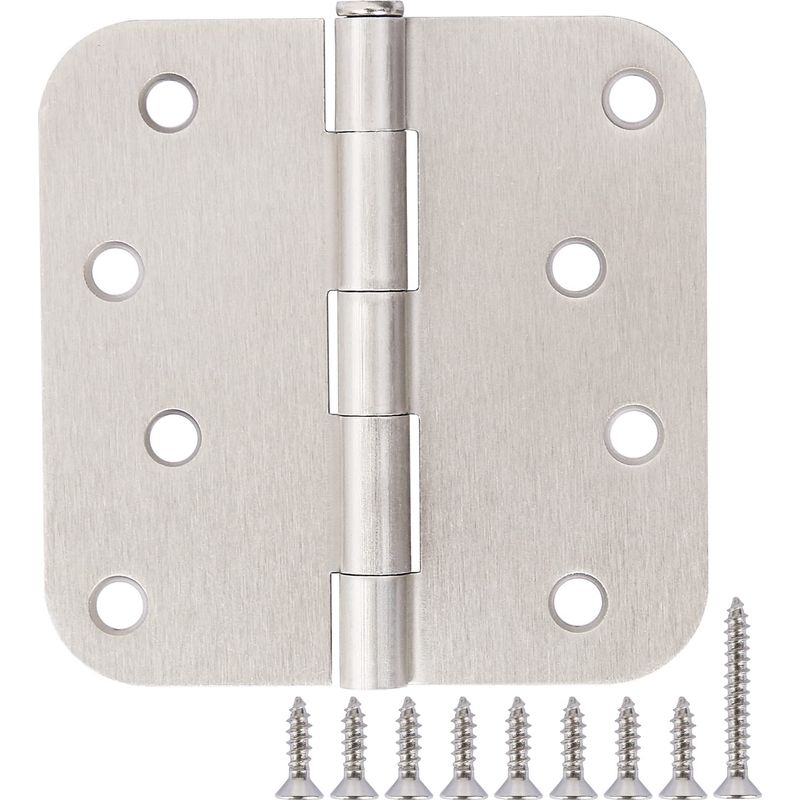 6er-pack Türscharniere, Gebürstetes Nickel, 3 1/2 Zoll, Innentürscharniere, Satiniertes Nickel, 3,5 Zoll Mit 5/8 Zoll Radius-ecken, 3 1/2 Zoll X 3 1/2 Zoll, Silberfarbene Beschläge