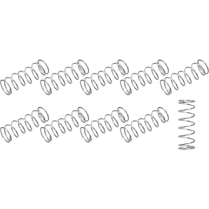 Inhhub 10er-pack Druckfedern (0,8 X 11 Mm Außendurchmesser, 30 Mm Freie Länge), Zugfedern Aus Edelstahl 304 – Für Heimwerkerprojekte