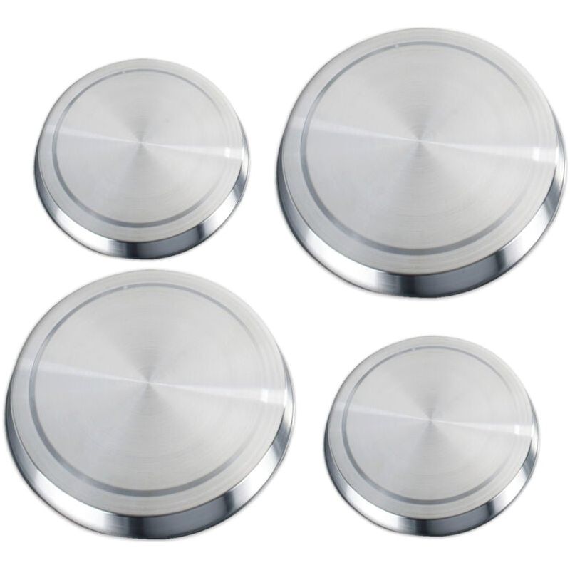 Inhhub Protection Cuisinière Électrique, Cover Plaque En Acier, 4er-set, Acier Inox, Ø16 Und 20 Cm, Matt-inhhub