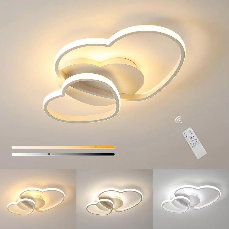 64-w-led-herz-pendelleuchte – Dimmbar – Einstellbares Weißes Licht 3000–6500 K – Für Kinderzimmer