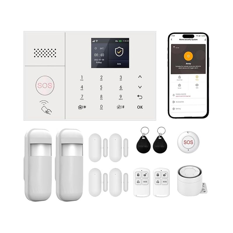 Hausalarmanlage Wlan, Tastsensor, Anwendungssteuerung – Haussicherheitssystem, Hausalarmsystem Mit Bewegungsmelder, Türöffner, Fernsteuerung