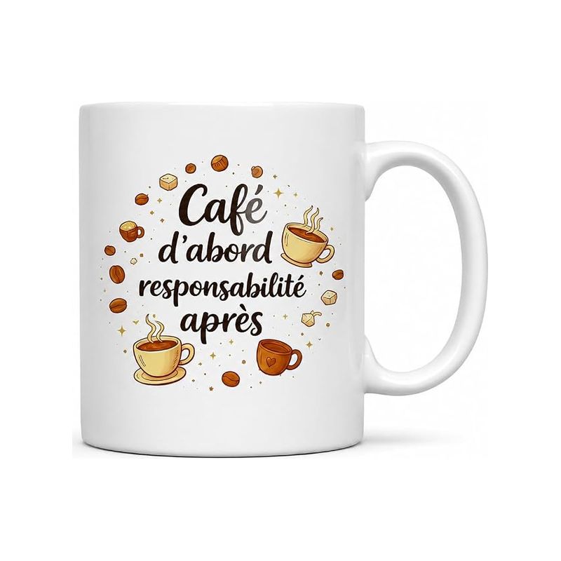 Kaffeebecher Keramik Weiß Kaffee Erste Verantwortung Nach