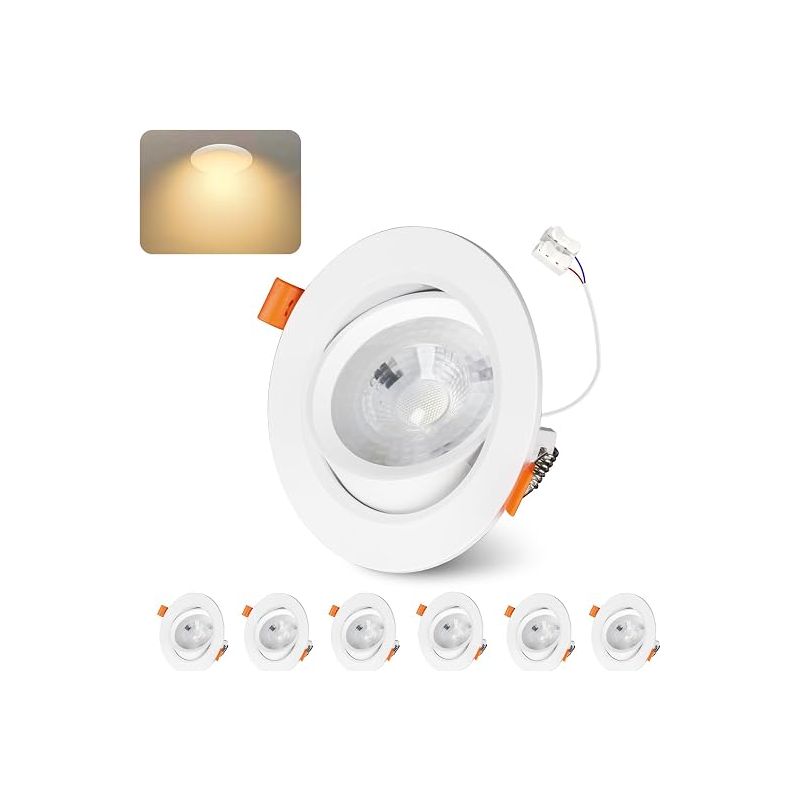 Verstellbarer Led-einbaustrahler, Lochdurchmesser 90–100 Mm, 3000 K, Warmweiß, Extraflacher Badezimmerstrahler Ip44, Nicht Dimmbar