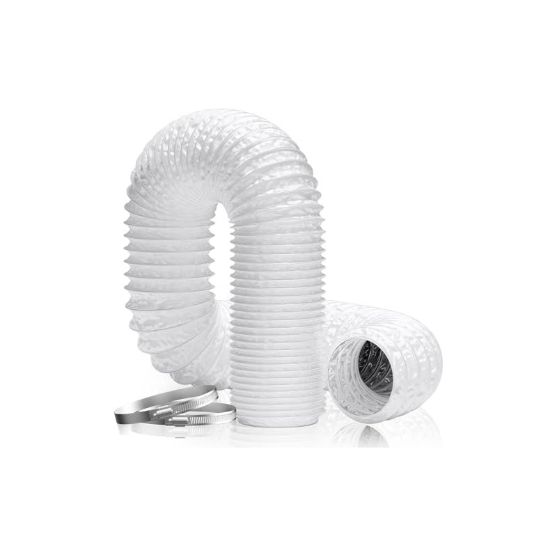 Flexibler Lüftungsschlauch 150 Mm × 3 M Aus Pvc Und Aluminiumfolie Für Wäschetrockner, Abluftventilatoren, Heizungs- Und Klimaanlagen, Weiß