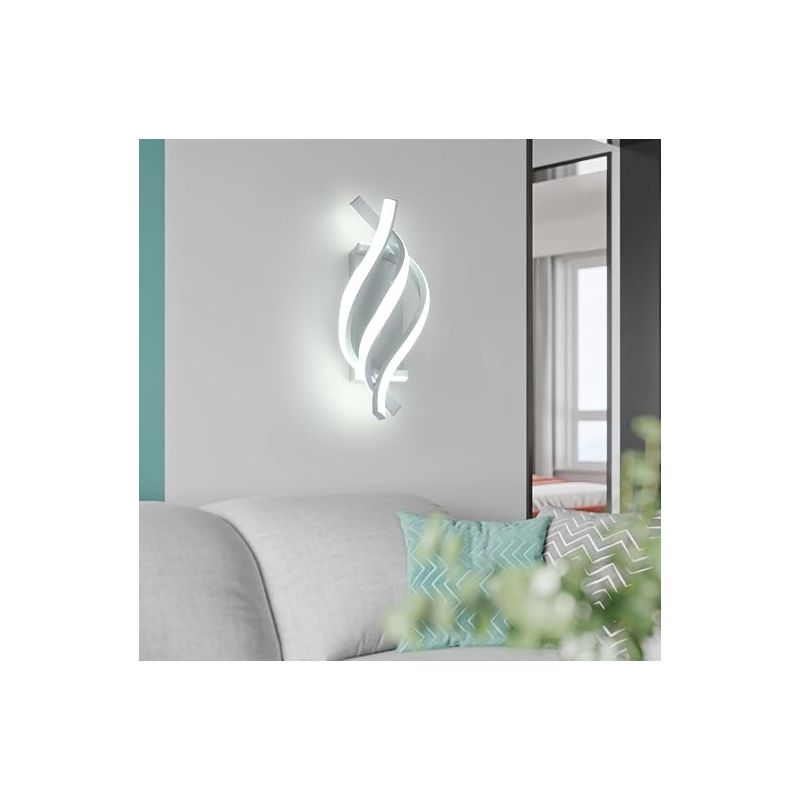 28-w-led-wandleuchte Für Den Innenbereich, Aluminium-schlafzimmerleuchte Mit 3 Spiralförmigen Leuchten, Kreative Weiße Lampe