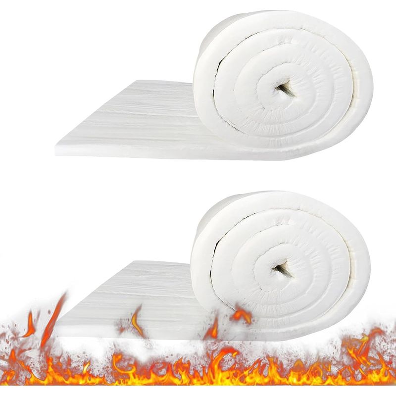 2-teilige Keramikfaserdecke, 610 X 400 X 25 Mm, Feuerfeste Isolierung Für Schmiedeöfen, Keramikwolle-kamine, Temperaturbeständig Bis 1260 °c, Für Öfen, Pelletöfen Und Schmiedeöfen