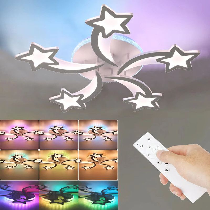 54-w-led-deckenleuchte – 4500 Lm – Dekorativer Sternenhimmel – Rgb + Warm-/kaltweiß 3000–6000 K – Fernbedienung
