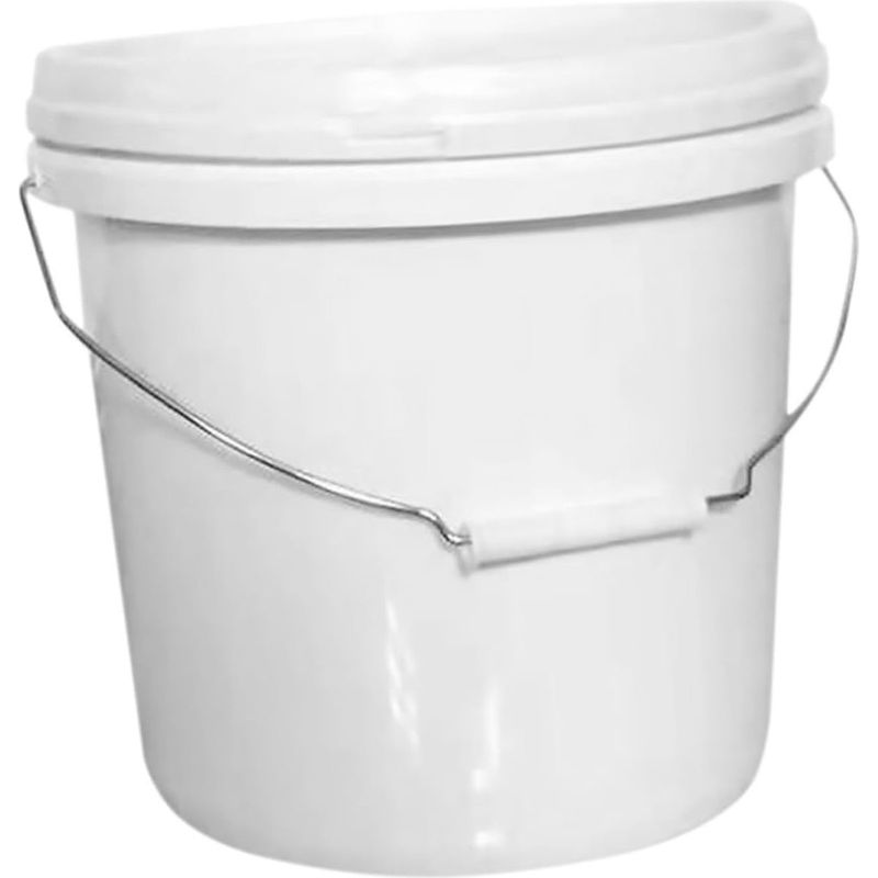 Weißer 10-liter-eimer Mit Deckel Und Griff Zur Aufbewahrung Und Organisation Von Haushaltsgegenständen