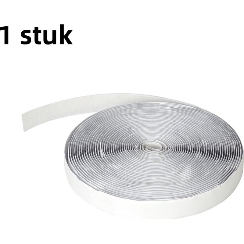 Selbstklebendes Klettband Für Moskitonetze Und Fenster Mit Doppelseitiger Kleberückseite, 20 Mm Breit, 8 M Haken Und 8 M Schlaufe, Weiß