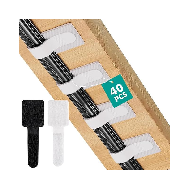 Kabelmanagement-organizer Aus Nylon Für Unter Den Schreibtisch, Wiederverwendbarer Kabelhalter Für Schreibtisch Und Nachttisch, Aufkleber Für Ladekabel
