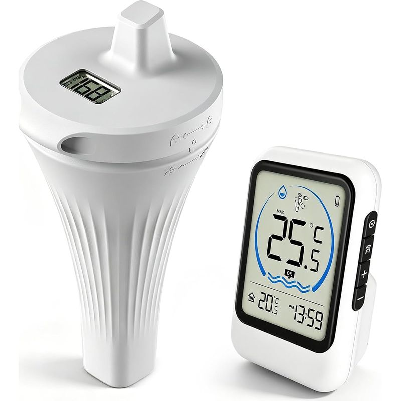 Kabelloses Wlan-poolthermometer Mit App, Schwimmendes Poolthermometer, Ip68, Wasserthermometer Mit Außensensor, Mit Display, Für Badewanne, Aquarium, Whirlpool