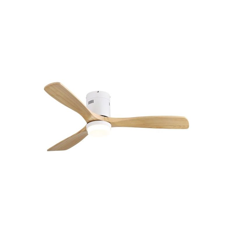 132 Cm Led-deckenventilator Mit 18-w-leuchte, 3 Massivholzflügeln Und Reversiblem Gleichstrommotor
