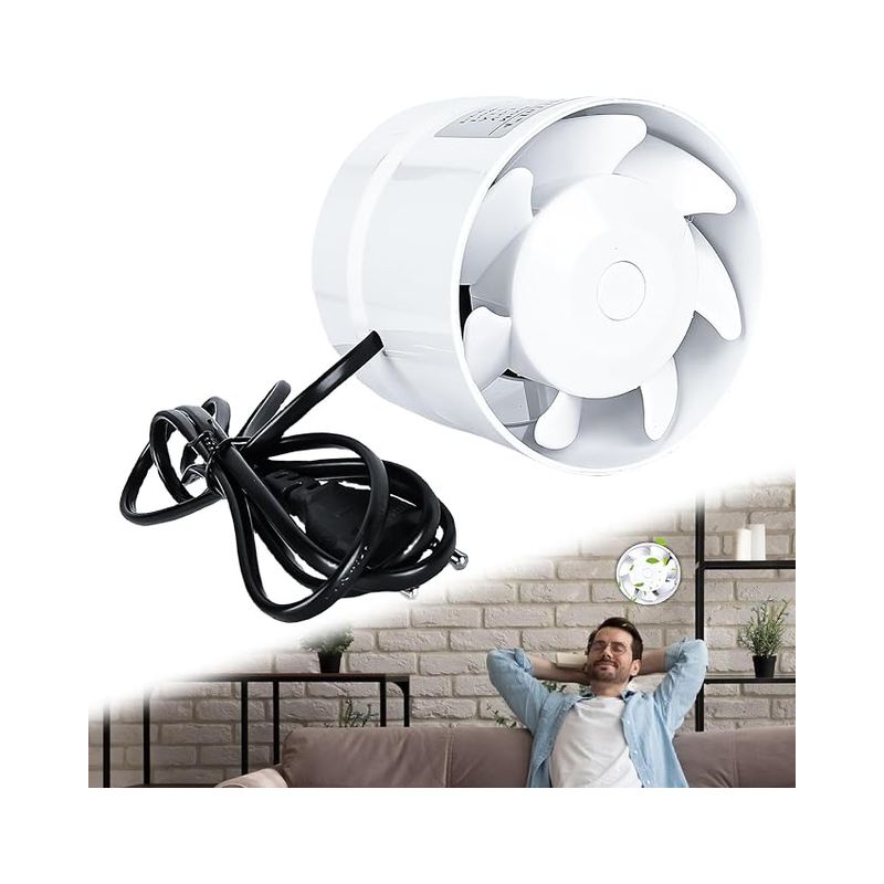 Rohrventilator, 100-mm-kabelrohrventilator, 130 M³/h Inline-abluftventilator, Inline-abluftventilator, Rohrventilator, Geräuscharmer Abluftventilator