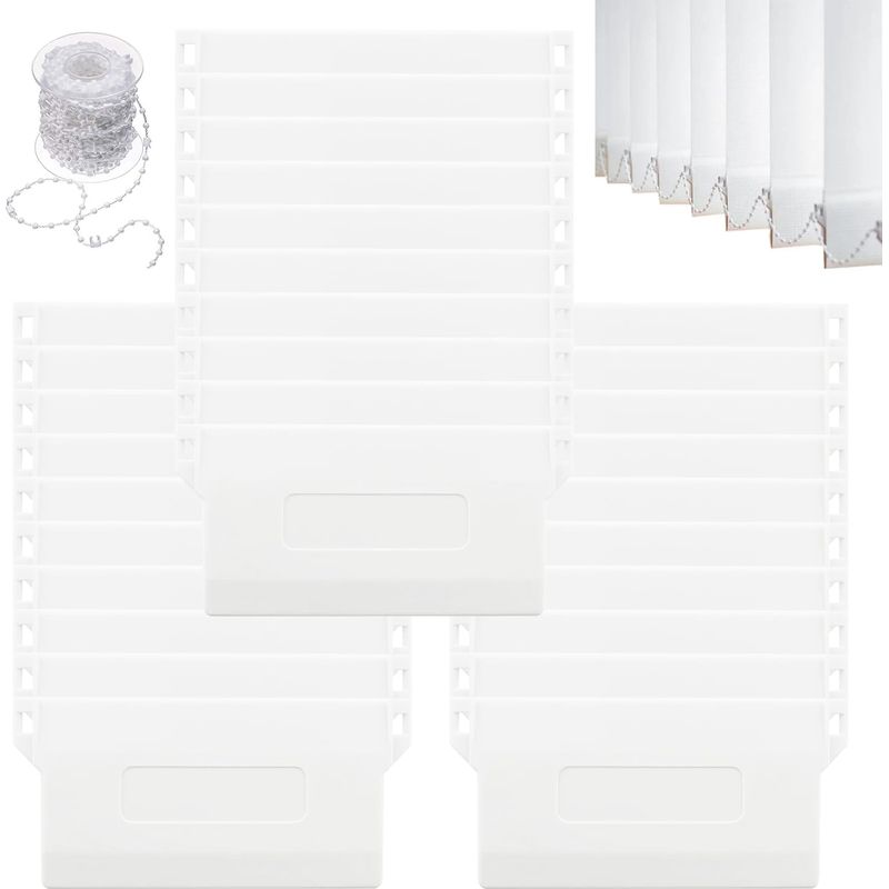 Set Mit 30 Ersatzlamellen (89 Mm), Gewichtsplatten Mit 10 M Rollenkette, Weiße Gewichte Für Vertikaljalousien, Zubehör Für Vorhänge, Wohnzimmertüren Und Fenster