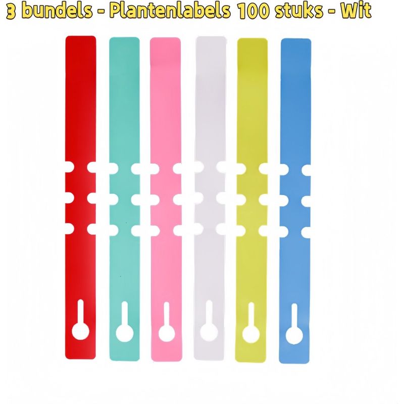 Set Mit 3 Pflanzenetiketten Für Topfpflanzen, 2 X 21 Cm, 100 Stück Pro Packung, Weiß
