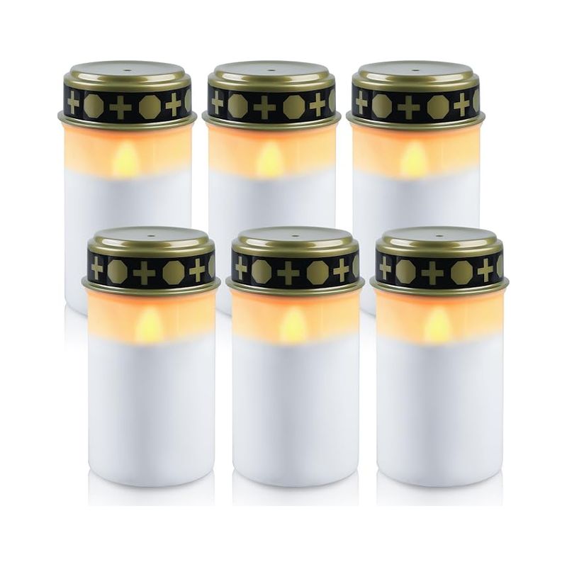 Led-kerzen, Wasserdichte Kerzen, 7 X 12,2 Cm, Batteriebetrieben, Für Den Außenbereich (weiß)