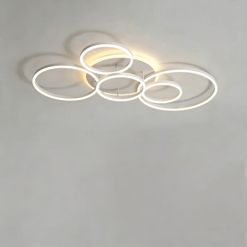 Nordische Led-ring-deckenleuchte – 3 Einstellbare Lichtfarben – Dekorative Beleuchtung Für Wohn-/schlafzimmer, Weiß