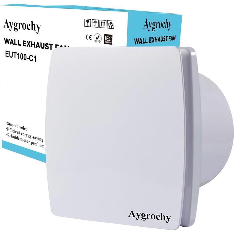 Ventilateur Extracteur D'Air 100mm Silencieux, Vmc Salle De Bain Avec Clapet Anti-retour, Prize Ue, Économe En Énergie, Pour Salle De Bain, Cuisine, Bureau, Wc, Garage