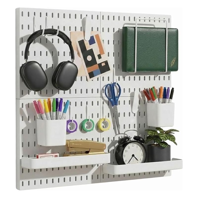 Lochplatten-kombinationsset, Lochplatten Und Zubehör, Modulares Aufhängesystem Für Wandorganisation, Bastelorganisation, Ornamentpräsentation, Aufbewahrung Im Kinderzimmer, Lochplatte (weiß, 22″×22″)