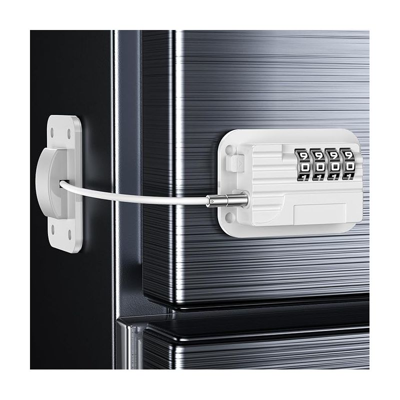 Cadenas Frigo -bloque Porte - Serrure Pour Convient Fenêtres Armoire Tiroir - Blanc