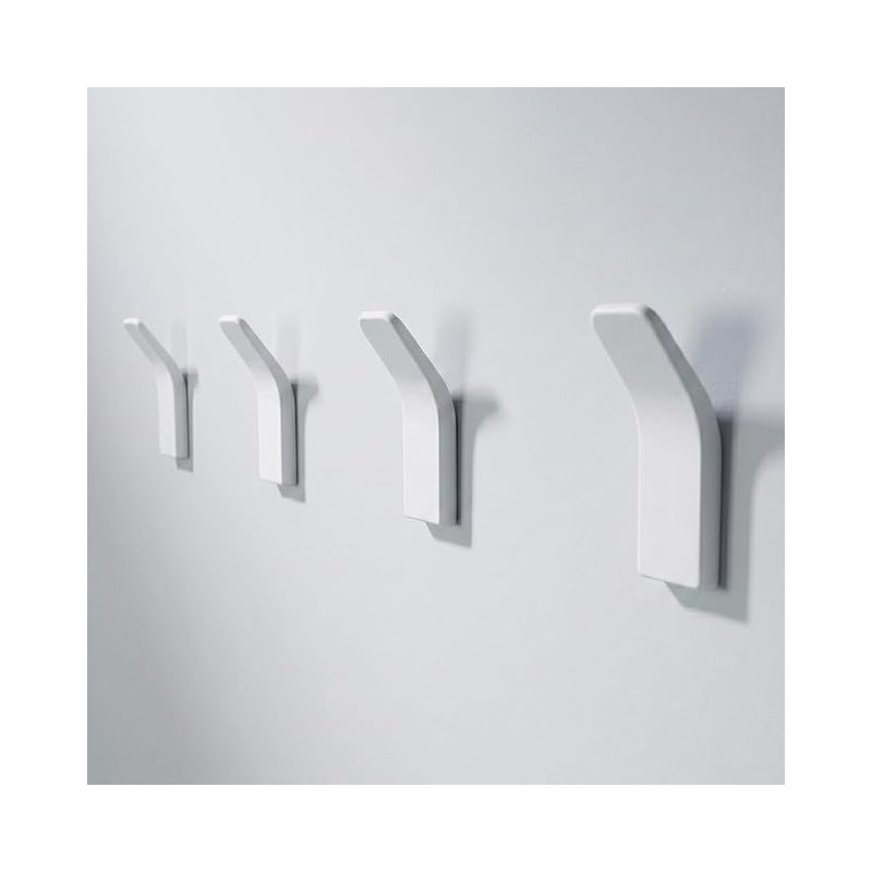 Badezimmerhaken, Wandmontierte Metall-klebehaken, Wandgarderobe, Handtuchhaken Im Minimalistischen Design (weiß)
