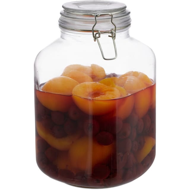 Relaxdays - 4 X 3 Liter Einmachglas, Zum Konservieren, Gastro, Bügelverschluss, Gummiring, Luftdicht, Xxl Einweckglas, Klar