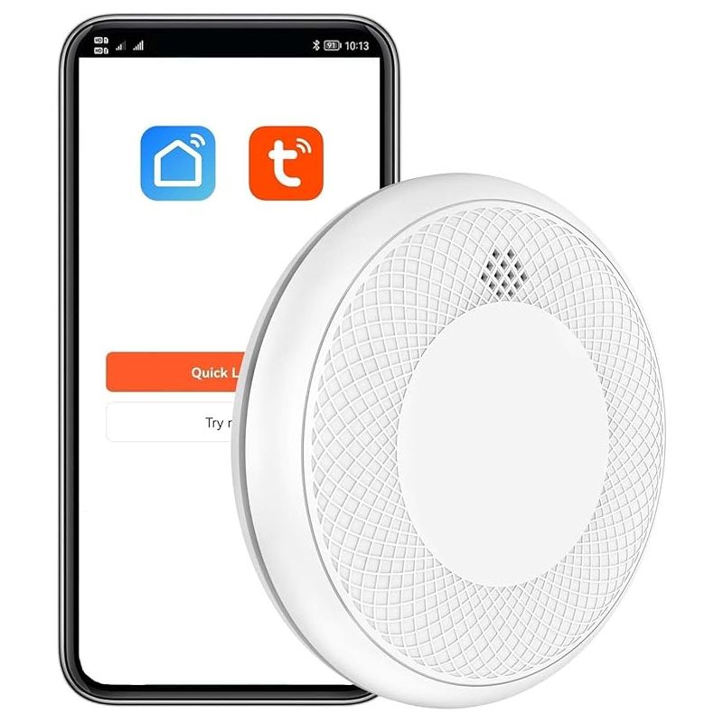 Wlan-rauchmelder, Batterie Mit App-benachrichtigung, Stummschaltung Und Automatischer Test