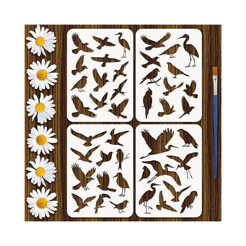 Vogelsilhouetten-schablonen 21 X 29,7 Cm Tiermodell Kunststoff-schablone Malerei Holz Wand Möbel