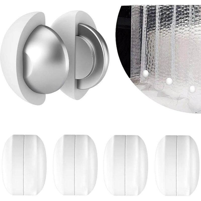 4er-set Magnetische Duschvorhanggewichte – Starke Magnete Mit Silikonbeschichtung, Rostfrei, Geräuschlos, Für Duschvorhänge Und Fenster