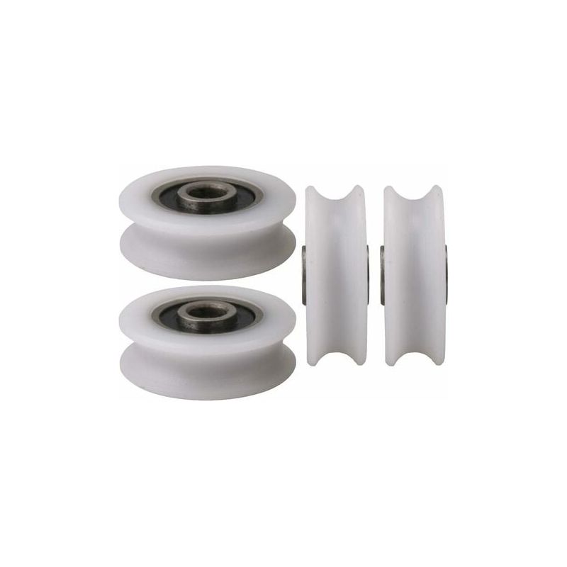 Inhhub 4 Stück 4x20x6,5x7,4 Mm Weiße U-nut-nylon-rollenrolle Mit 4 Mm Innendurchmesser Für Schiebetüren - Inhhub