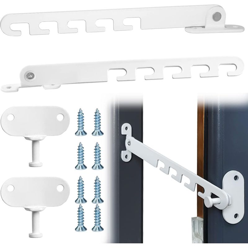 Fensterbegrenzer Für Drehkippfenster, 2 Stück Fensterbegrenzer Mit Schrauben, Kindersicherung, Einklemmschutz, Lüftungsbegrenzer