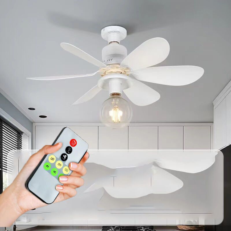 Leiser 52-cm-deckenventilator – Fernbedienung – 3 Geschwindigkeitsstufen – 6 Abs-flügel – Weiß – Einfache Installation – Für Küche, Schlafzimmer, Wohnzimmer