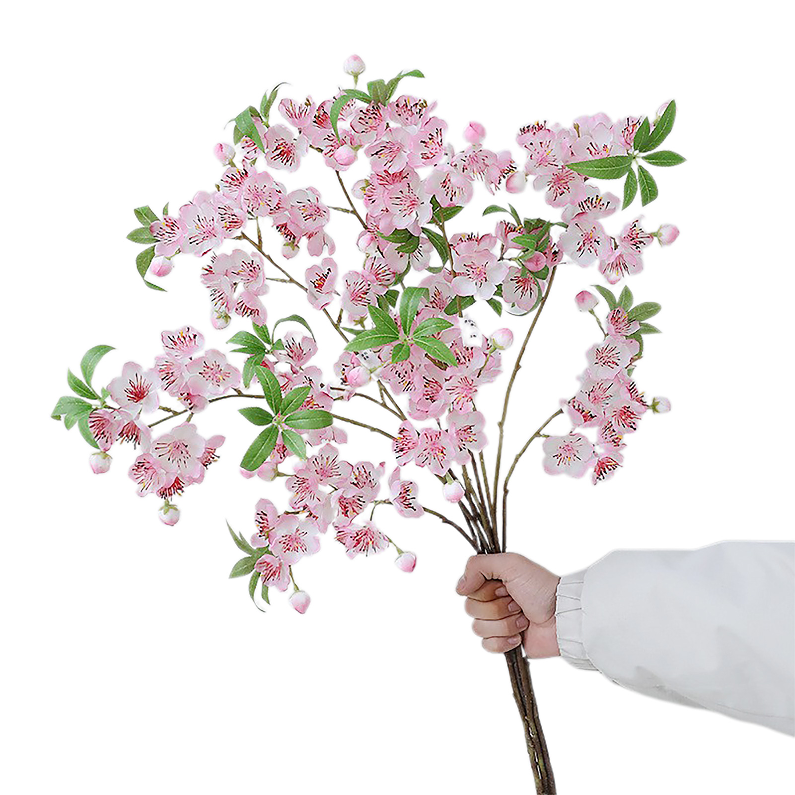 Drei Gebogene Zweige Pro Beutel. [dunkelrosa] 3 Künstliche, Gegabelte Kirschblütenzweige, Für Zimmerblumenarrangements, Künstliche Blumendekoration, Hotelrezeptionsdekoration, Künstliche Pfirsichblüte
