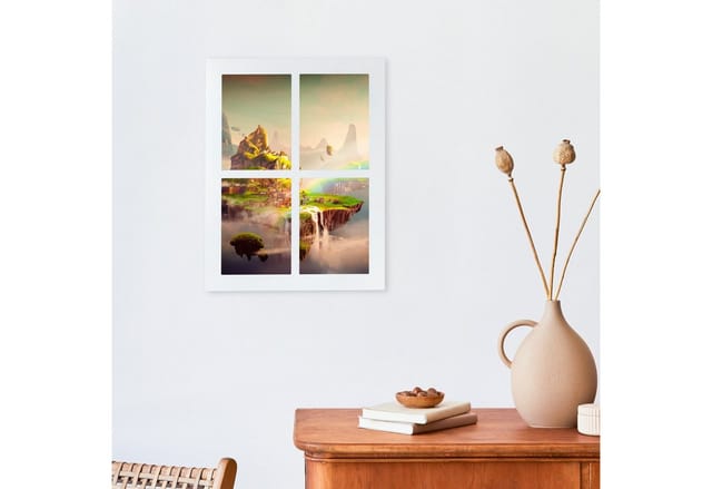 Relaxdays - Bilderrahmen, Wandaufhängung, Galerierahmen Für 4 Fotos In 18x13, Fotocollage Familie, Hxb 44x33,5 Cm, Weiß