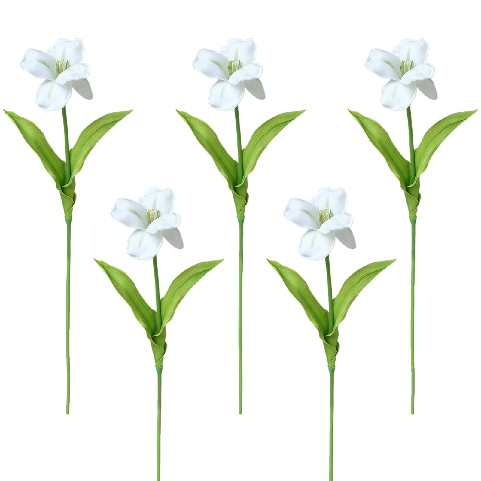Fünf Tulpen Pro Strauß, Gebogen. 【grünes Herz, Weiß】set Mit 5 Offenen Künstlichen Pu-tulpen Für Zuhause, Esstische, Hochzeitsfotos, Künstliche Tulpen