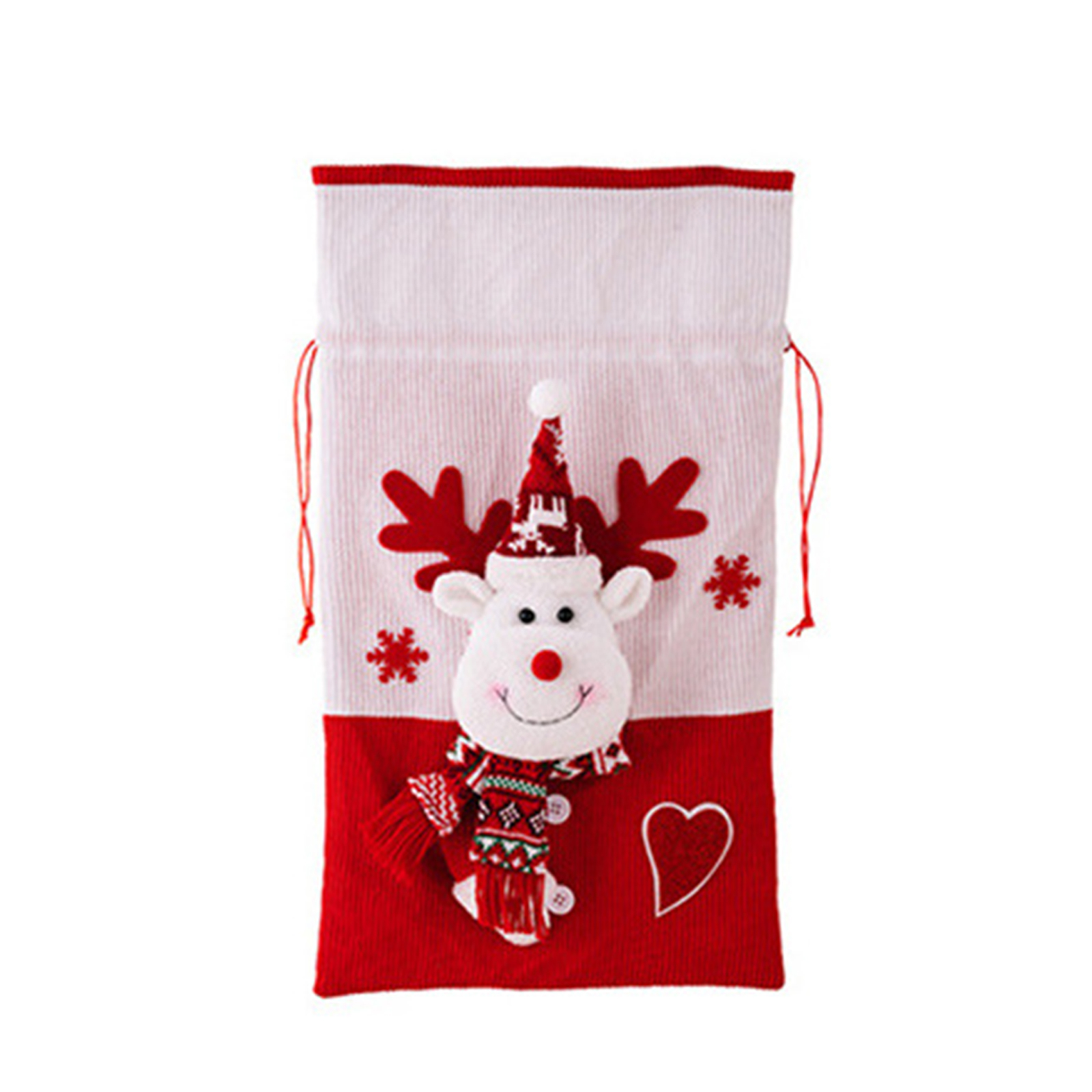 Großer Weihnachtsgeschenkbeutel Mit Kordelzug, Dekorativer Süßigkeitenbeutel (rentier)