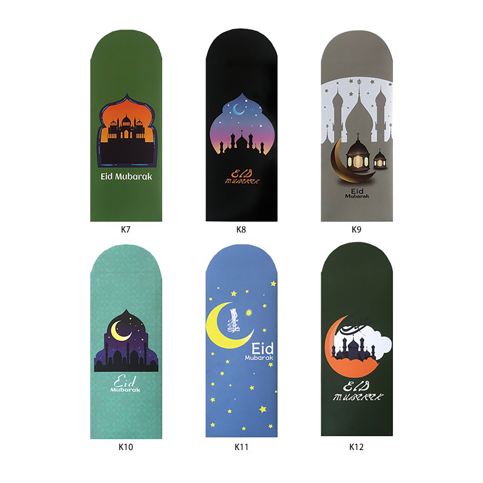 Grußkarten Für Die Klassenstufen K7-12 (6 Designs/packung): Verschiedene Designs, Cartoon-illustrationen, Wünsche Für Glück, Rote Glücksumschläge, Grüne Umschläge Und Briefe, Rote Pakete.
