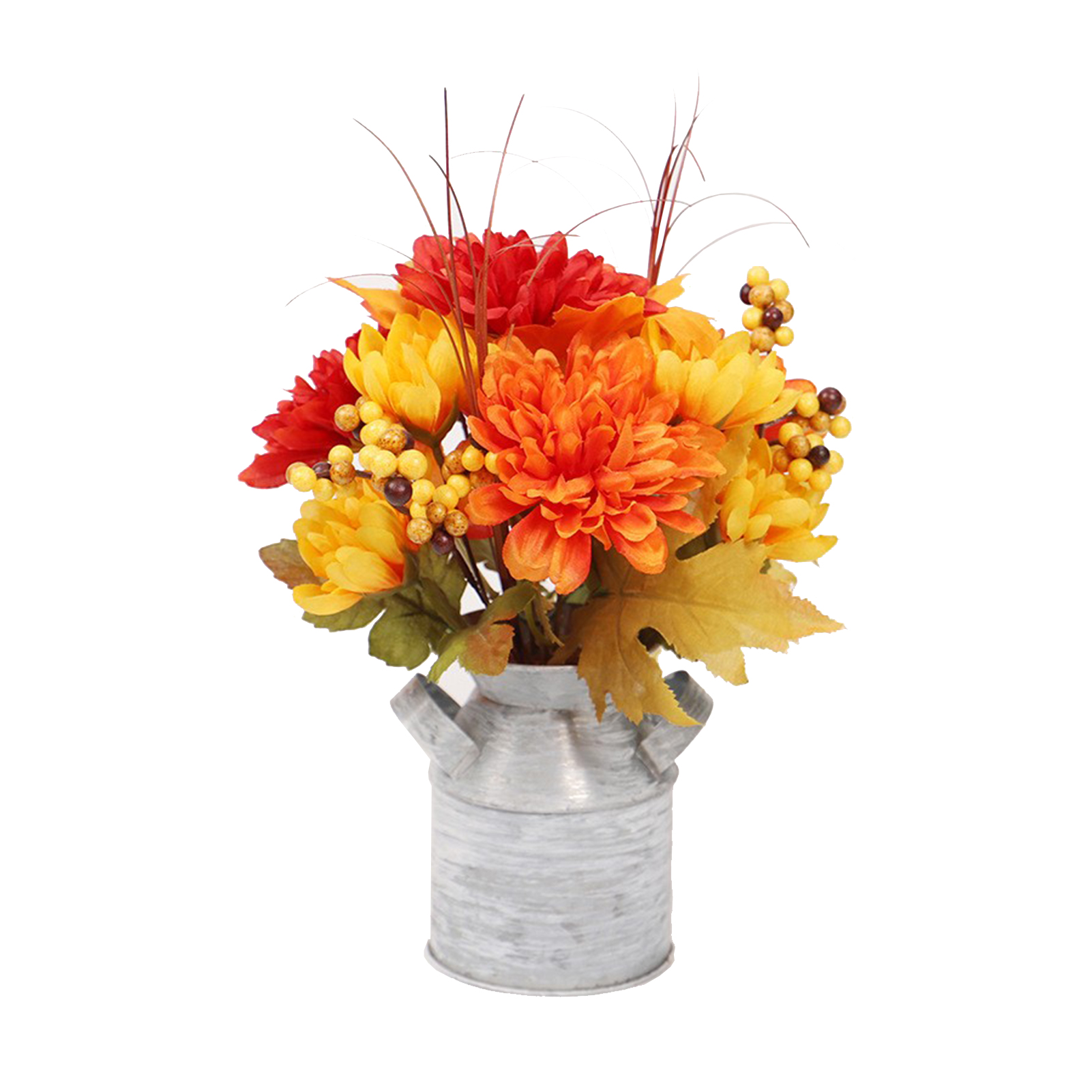 Herbstliche Ahornblätter Mit Beeren, Künstlicher Blumentopf Für Den Schreibtisch, Künstliche Topfpflanzen, Künstliche Blumen Im Metalltopf, Kleine Künstliche Pflanzen Für Den Außenbereich, Bonsai-deko