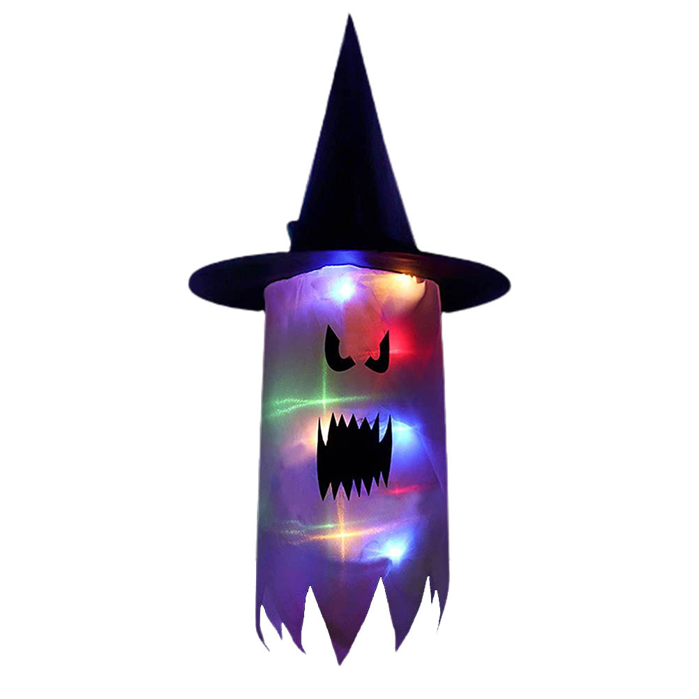 Led-lichterketten In Form Von Geister- Und Hexenhüten Zum Aufhängen Für Halloween, Als Außendekoration Für Bäume, Veranda Oder Garten.