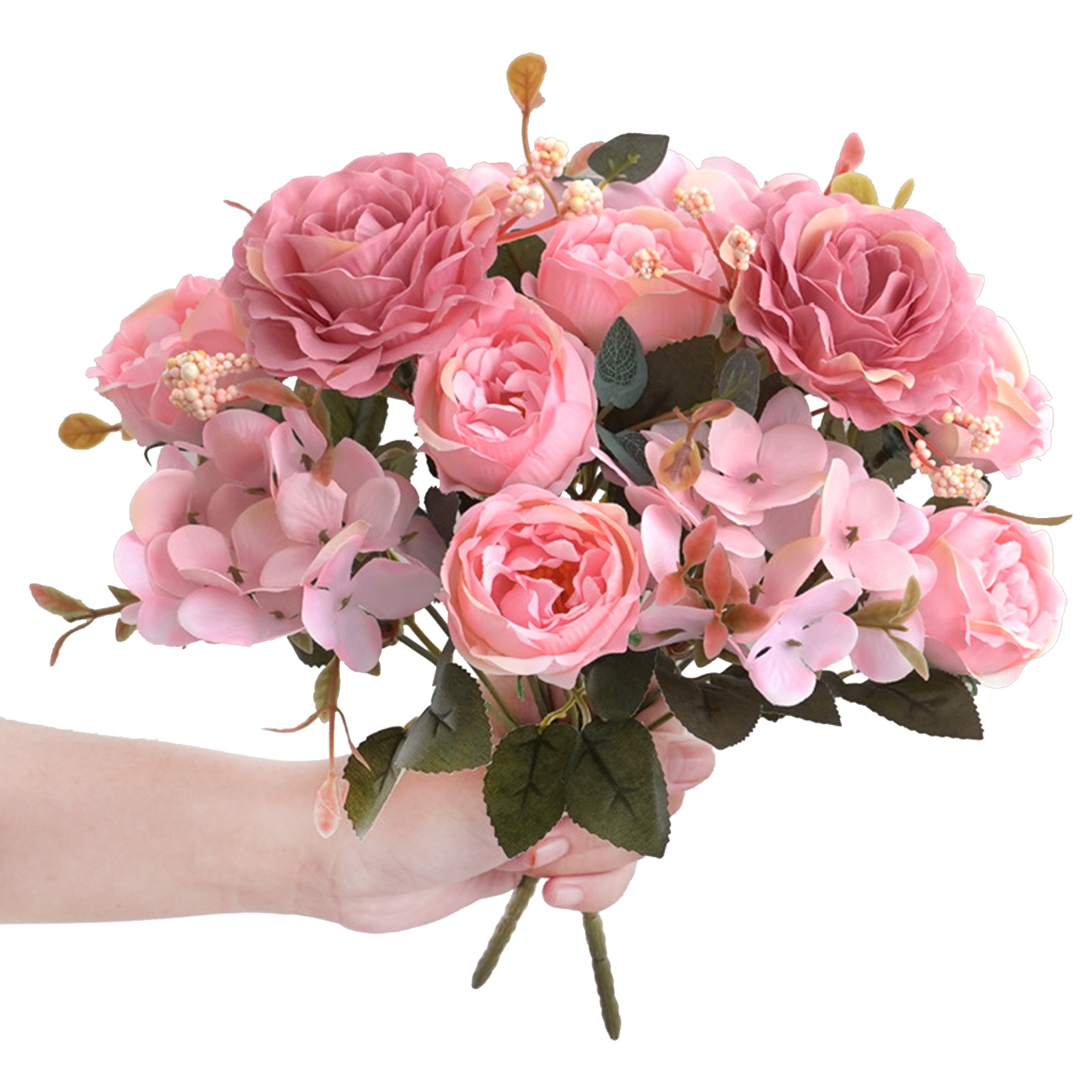 Strauß Aus 2 Hellrosa Künstlichen Seidenrosen, Ideal Zur Dekoration Eines Tisches Oder Wohnzimmers.