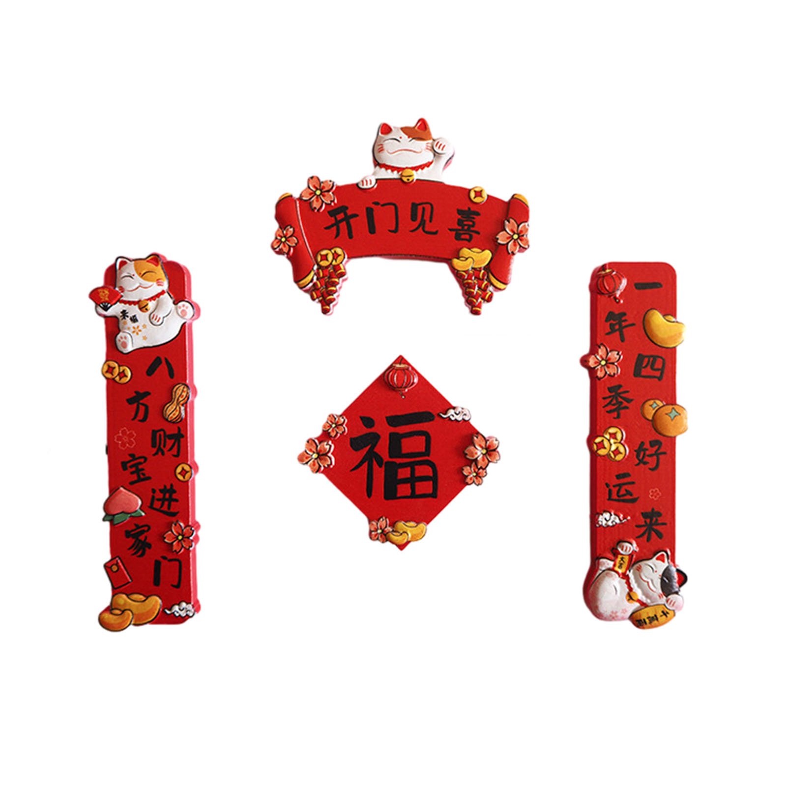 Miniatur-kühlschrankmagnete Aus Rotem Chinesischem Kunstharz, 3d-stil, Für Das Chinesische Neujahr (stil 2).