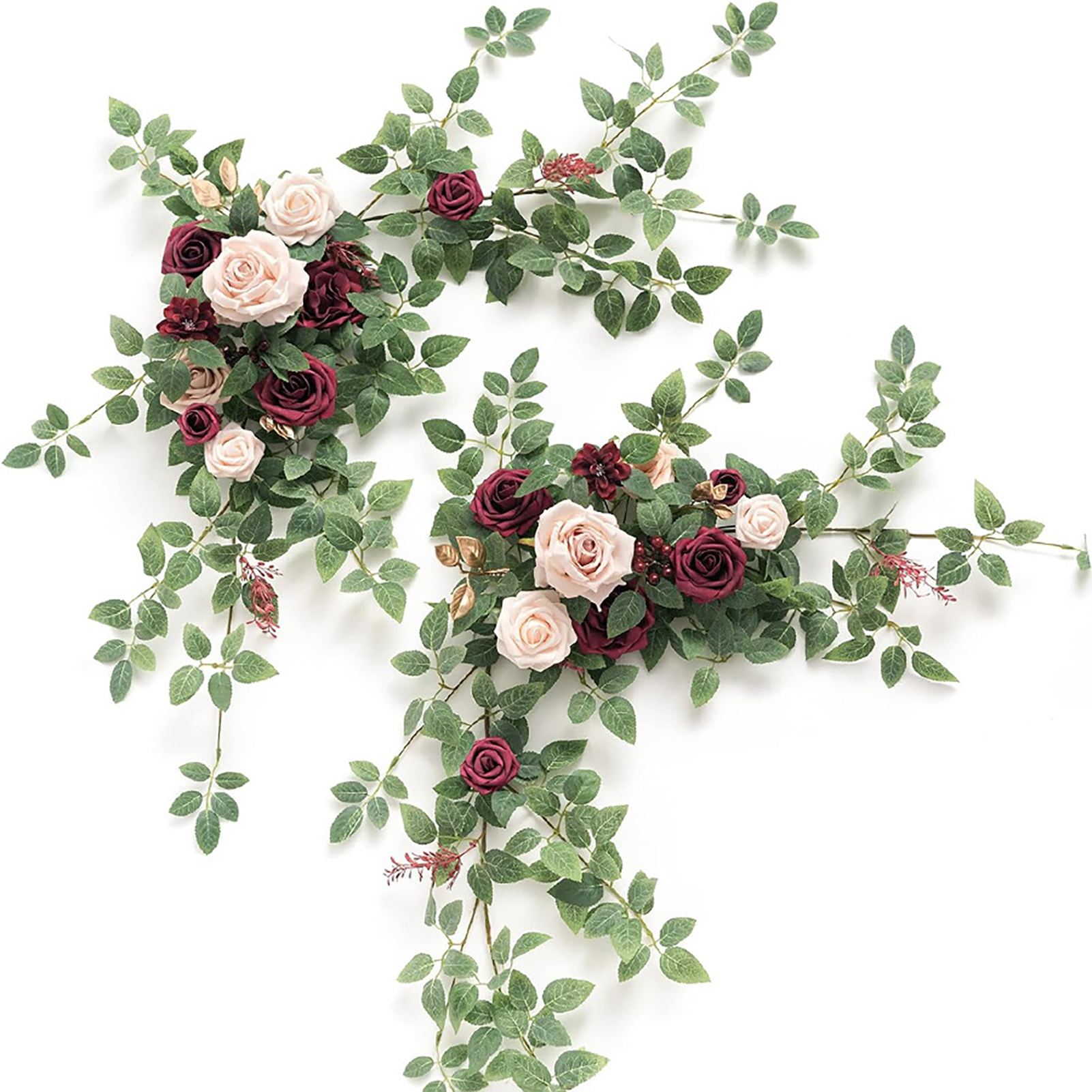Künstliche Blumen Als Stuhllehnendekoration, Bogendekoration, Tischdekoration Für Hochzeiten Und Festliche Bankettdekoration (burgunderrot)