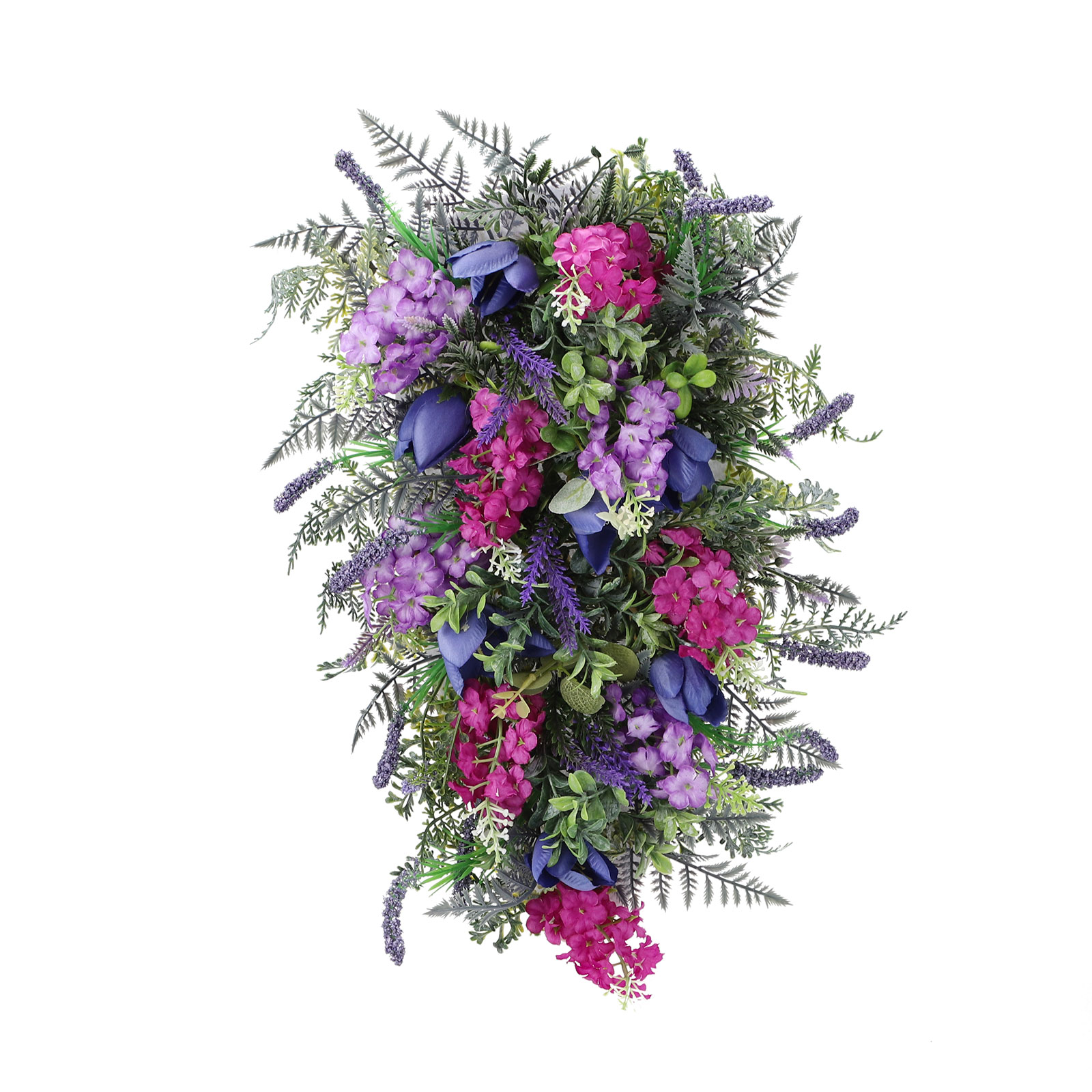 Blumengirlande Aus Künstlicher Seide, Florale Dekoration Für Wand, Haustür Oder Fenster, 45 X 30 Cm, Dunkelviolett
