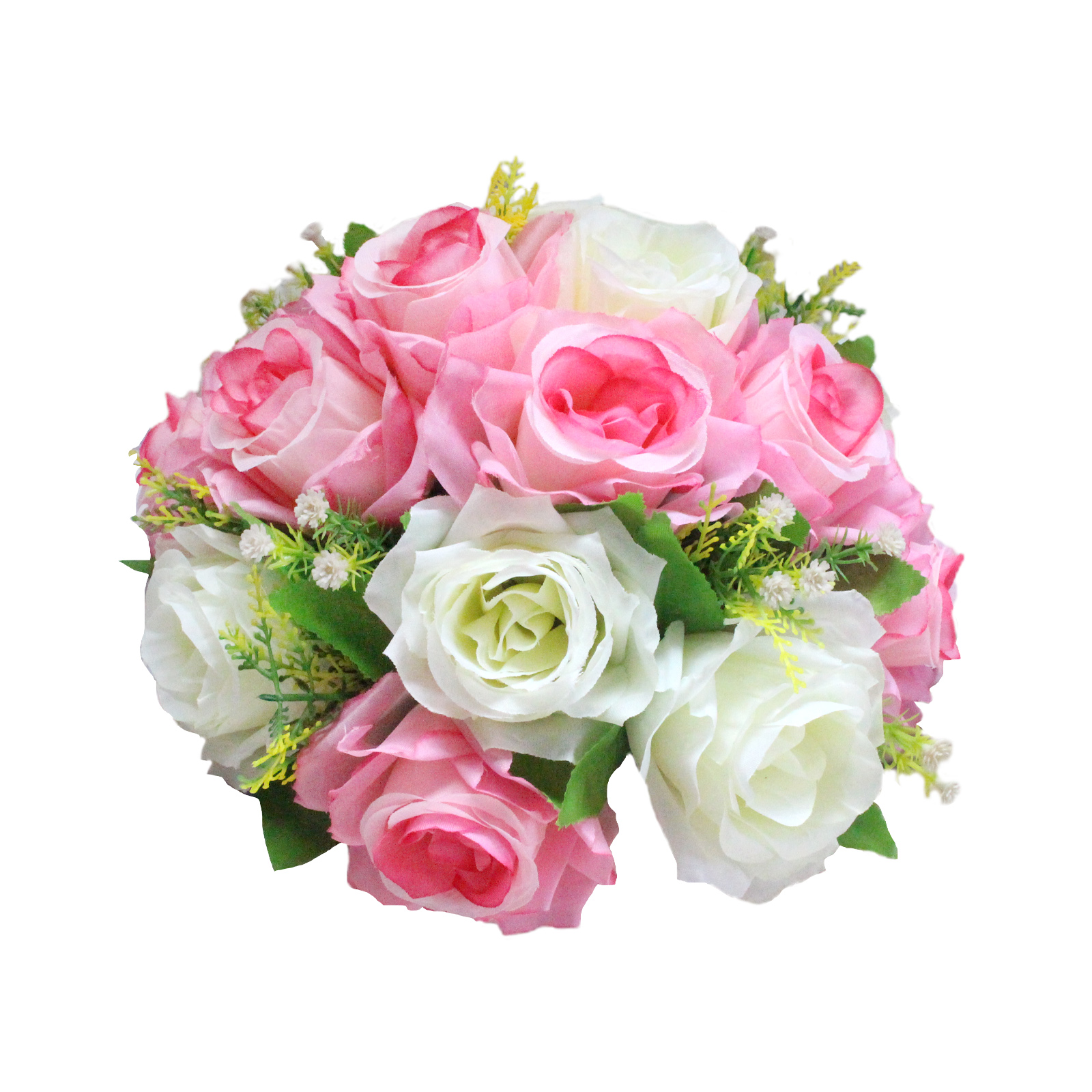 2 Künstliche Blumenkugeln, Weiß Und Grün, Realistische 15-köpfige Blumenkugel-arrangement Für Hochzeitstischdekoration