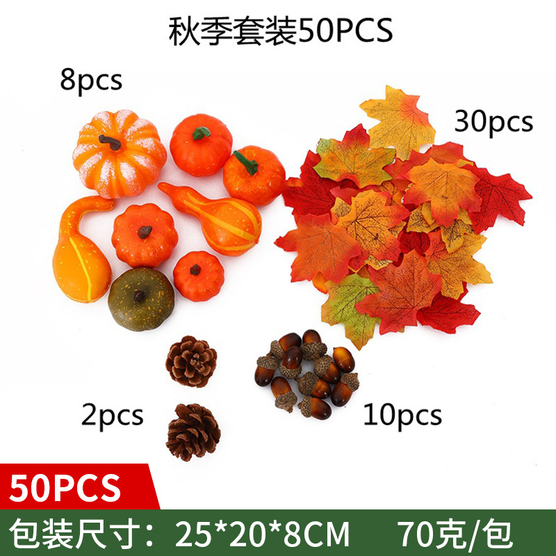 Künstliche Halloween-kürbisse, Weiß Und Gelb, Weihnachts- Und Herbstdekorationen (50er-packung)