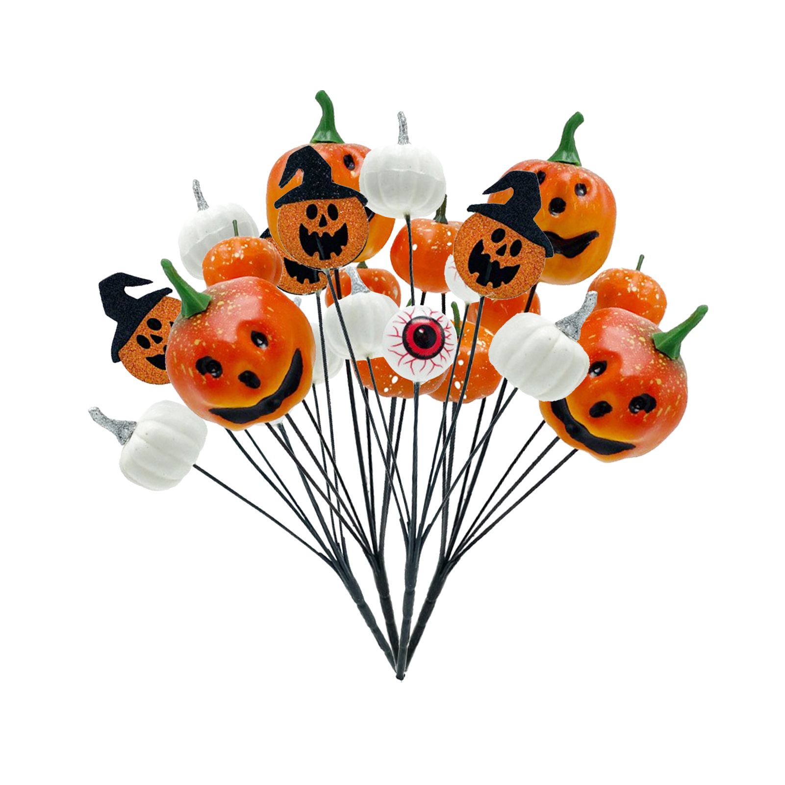 4 Schaumstoffbälle Mit Sieben Zacken In Form Eines Kürbisses, Ideal Als Tischdekoration Für Drinnen, Perfekt Für Halloween.
